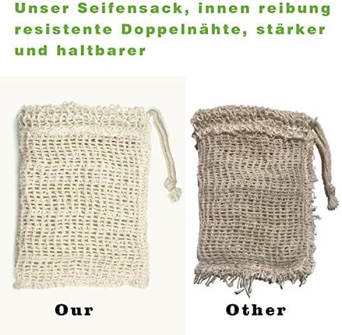 E-Know Soap Bag, 10 Pack Natural Sisal Soap Saver, Zero Waste Plastic-free Soap Net, Foaming and Drying The Soap, Massage, Peeling - Image 3