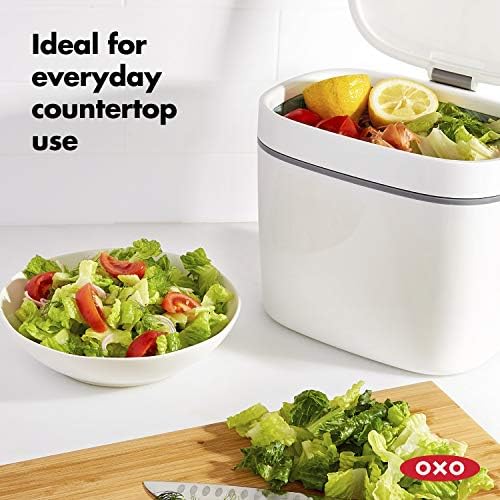 OXO Good Grips Easy-Clean Compost Bin, White, 1.75 Gal/6.62 L - Image 6