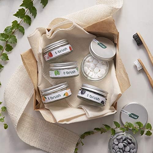 T-brush Whitening Travel Toothpaste Tablets Natural Ingredients, SLS Free, Gluten Free, Cruelty Free, Eco Friendly Packaging, Vegan - Strawberry Fluoride Free - 90 Tablets - Image 6