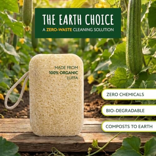 Natural Loofah Dish Sponge 3-Pack Natural Biodegradable Sponges for Kitchen - Image 2