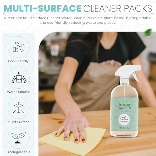 Multi-surface All Purpose Cleaner Tablets, Water Soluble,12 Pack Water Soluble Pods for Kitchen, Bathroom, Home Surfaces (12 Water Soluble Pack, Lemongrass) - Image 5