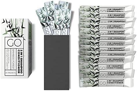 GO Essentials Travel Size Shampoo and Conditioner Set of 800 – 2 in 1 Single Use Travel Shampoo and Conditioner (Sulfate Free) - Hotel Amenities, Homeless Care Kit, Camping. by GoMouthwash