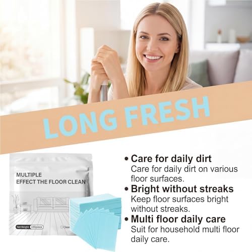 Multi-Effect Floor Clean Tablets，Water Soluble Floor Cleaner for Mopping, Concentrated Multi-Surface Cleaning Sheets Fit for Hardwood, Laminate Floors, Wall Tiles green 300 Pcs - Image 6