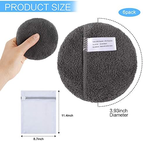SUNLAND Reusable Makeup Remover Pads for Face,Eyes,Lips Microfiber Face Cleansing Gloves Washable Makeup Remover Cloth with Laundry Bag Rounds Pads - Image 2