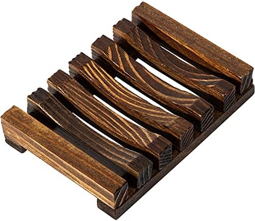 Urbanstrive Natural Wooden Soap Dish Soap Saver Holder Soap Tray for Bathroom, Biodegradable, Zero Waste, Plastic Free, Charcoal Color by Urbanstrive