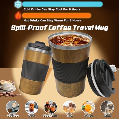 Vacuum Insulated Stainless Steel Travel Coffee Mug,Leak Proof Cup with Lid - Image 3