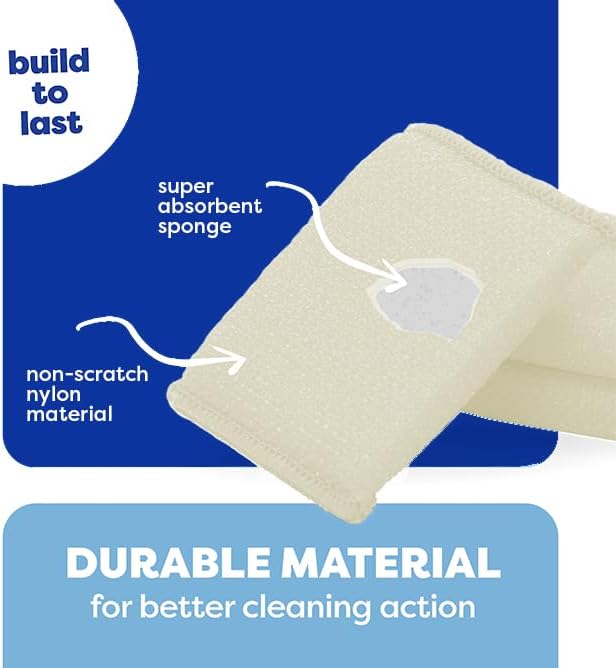 12 Pack Scrub Sponges Kitchen By SCRUBIT, Multi-Purpose Scouring Pads, Non-Scratch Cleaning Sponges for Dishes, Pots & Non-Stick Cookware - Long Lasting Dish Scrubbers for Kitchen, Bathroom & More - Image 2