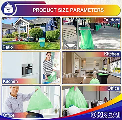 OKKEAI Blue Trash Bags 8 Gallon, Medium Garbage Bags for Kitchen, 60 Count - Image 6