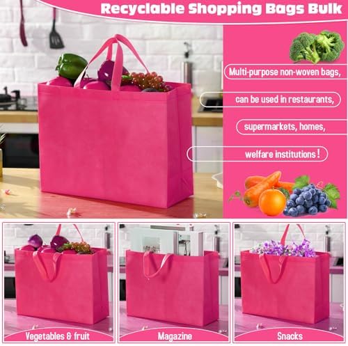 Windyun Reusable Grocery Bags Large Non Woven Shopping Bags with Handles Foldable Portable Tote, 16x6x12 Inch - Image 4