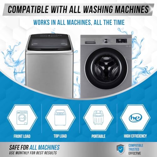 Washing Machine Cleaner Descaler 24 Pack - Deep Cleaning Tablets For HE Front Loader & Top Load Washer, Septic Safe Eco-Friendly Deodorizer, Clean Inside Drum and Laundry Tub Seal - 12 Month Supply - Image 6