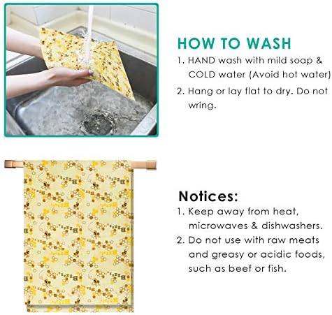 Reusable Beeswax Wraps 13 x 39 Inch Beeswax Wraps for Food Eco-Friendly Sustainable Food Storage Wraps for Sandwich, Cheese, Fruit, Bread, Snacks - Image 4
