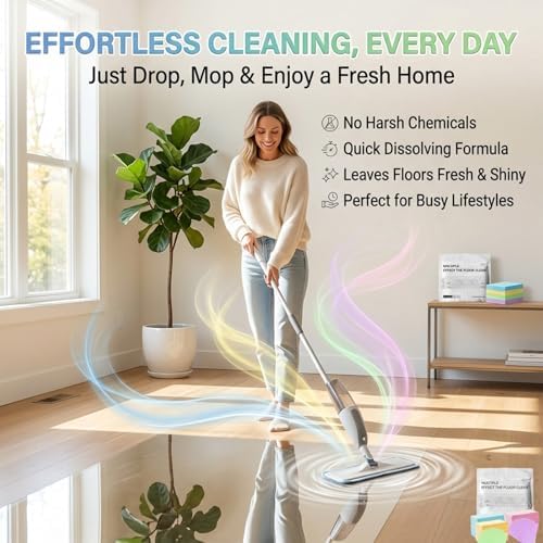 Multi-Surface Floor Cleaning Tablets, Multiple Floor Cleaner 100 Piece Multi Effect Clean Quick Shine Cleaner Sheets, Dissolvable Efficient Care Agents for Mopping Hardwood(Yellow -100pcs) - Image 3