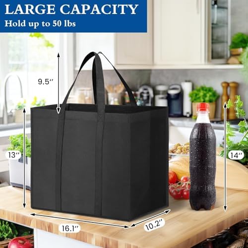 Reusable Grocery Shopping Bags 10 Pack Large Foldable Tote Bags Bulk - Image 4