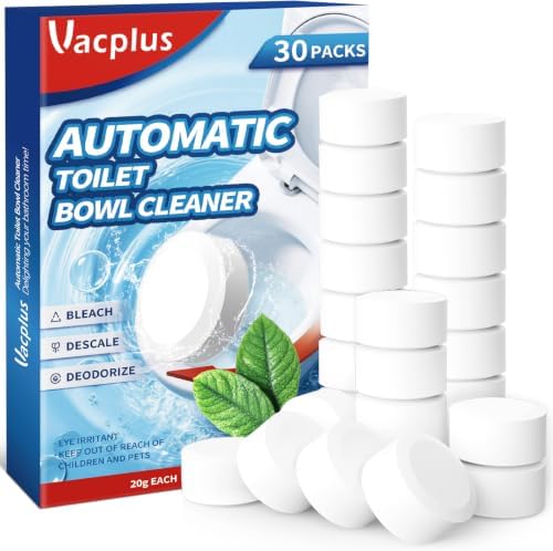Vacplus Toilet Bowl Cleaner Tablets, 30 Pack, Auto Bleach, New Packaging by Vacplus