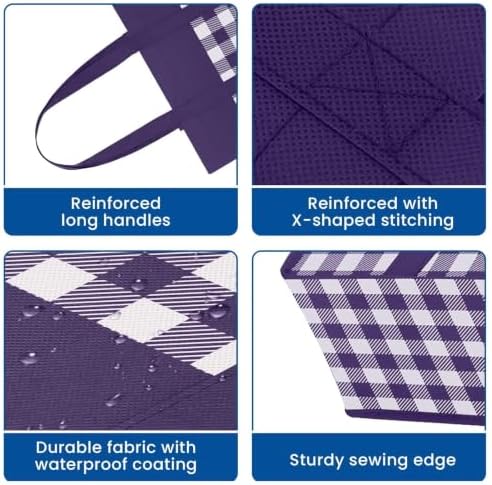 Reusable Grocery Shopping Bags 10 Pack Large Foldable Tote Bags Bulk - Image 7