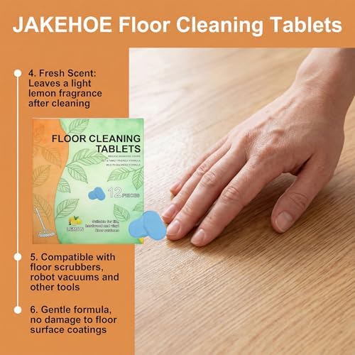 Floor Cleaning Tablets, 12pcs Floor Cleaner Tablets Hard Floor Cleaner Tablets, Floor Cleaning Tablets for Mopping, Pre-Measured Dissolvable Cleaning Solution for Wood Tile Marble, Lemon Scent (36PCS) - Image 4