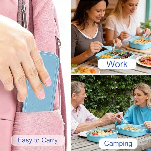 Wheat Straw Travel Utensils, BPA Free Reusable Fork Spoon Knife with Case - Image 6