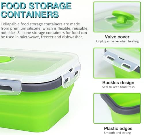 Collapsible Silicone Food Storage Container 4 Pack(40.5 Oz) - Image 3