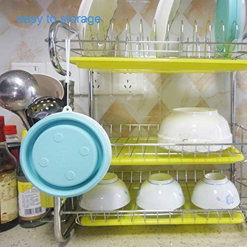 CARTINTS 950ml Collapsible Bowls-Silicone Food Storage Containers-Prep/Storage Bowls with Lids-Silicone Lunch Containers, Ideal for Travel and Camping (Blue) - Image 7
