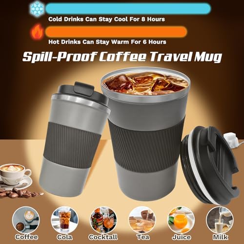 Vacuum Insulated Stainless Steel Travel Coffee Mug,Leak Proof Cup with Lid - Image 3
