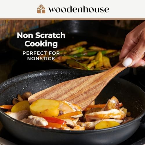 Wooden Spoons for Cooking – 10 Pcs Non Toxic Teak Kitchen Utensils Set - Image 5