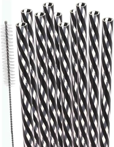 Dakoufish Replacement Straws for StanleylOwalalHydro Jug 40oz 30oz Tumbler,10 Pack 12 Inch Back Reusable Straws With Cleaning Brush For Stanley Simple Modern Cup,Dishwasher Safe. by Dakoufish