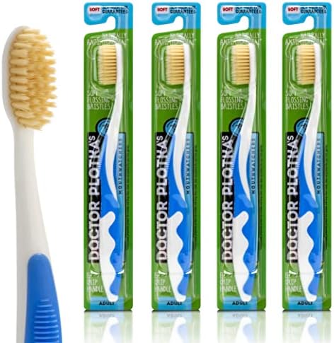 MOUTHWATCHERS Soft Flossing Manual Toothbrush, Adults, 4-Pack, Blue by Mouthwatchers