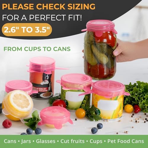 Orblue Silicone Stretch Lids 6-Pack Small for Fresh Food Storage - Seal in Flavors, Keep Food Fresh and Reduce Waste Pink - Image 3