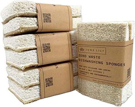 Natural Kitchen Dish Sponge Plant-Based Vegan for Dish Washing Home Cleaning - Each Pack Contains 2 Sponges (4 Pack) by Unknown