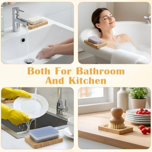 2 Pack Wood Soap Dish for Shower, Natural Wooden Bar Soap Holder - Image 7
