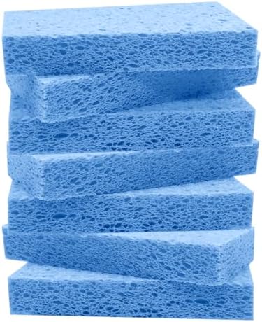 Large Cellulose Sponges, Kitchen Sponge for Dish, Thick Heavy Duty Scrub Pads, Non-Scratch Scrubber for Household/Cookware/Bathroom/Office/Boat 5.5" x 3" x 1" (7 Pack) Blue by Mainlyrunmakeupsuppliers