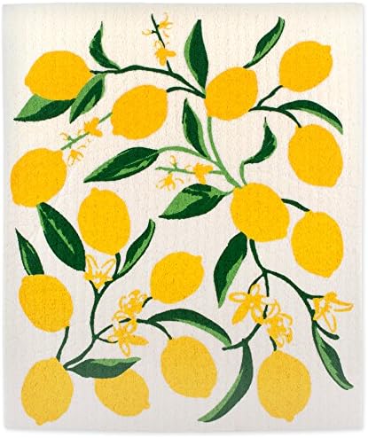 DII Swedish Dishcloths for Kitchen & Cleaning, Reusable, Machine Washable & Dishwasher Safe, Biodegradable, 7.75 x 6.75, Lemons, 3 Piece - Image 2