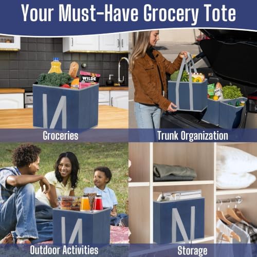 VENO 3 Pack Reusable Grocery Shopping Bags Utility Tote w/Sturdy Handles - Image 5