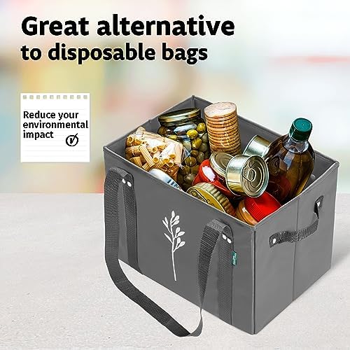 Green Bulldog Reusable Grocery Bags - Heavy Duty Reusable Shopping Tote Bags W/Long Handles, Foldable & Collapsible, Holds Up to 65 lbs - for Kitchen, Picnic 3 Pack - Image 4