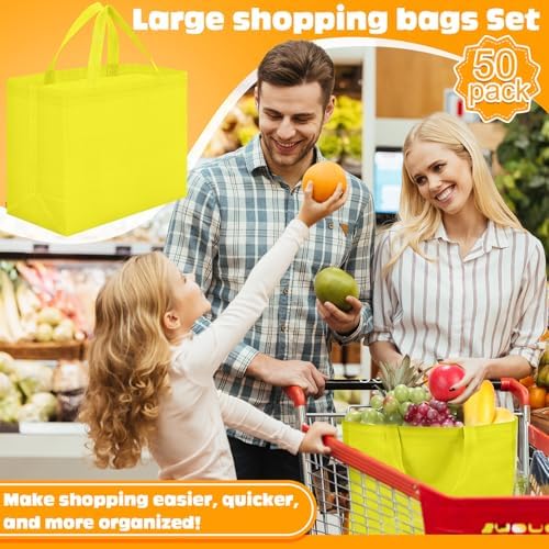 Windyun Reusable Grocery Bags Non Woven with Handles - Image 2