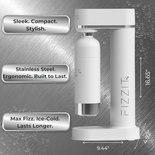 Fizzit Spärklï Carbonated Water Soda Maker with Stainless Steel Bottle Included,Dishwasher Safe - Image 2