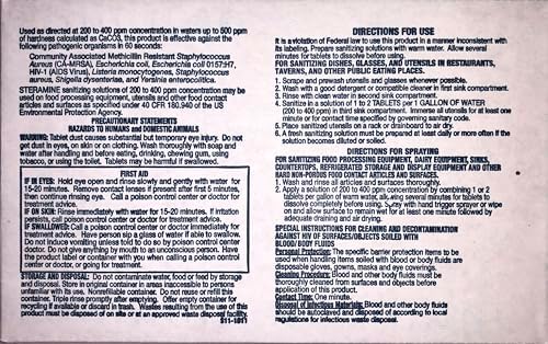 6 Bottles Steramine Sanitizer Tablets w/15x QT-10 Test Strip - Multi Purpose Sanitizing Tablets for Food Contact Surface, Kitchen, Restaurant, Diner & Commercial Use by FryOilSaver (900 Count) - Image 2