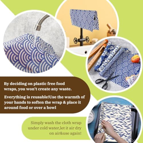 3 Rolls 13 x 40 Inches Japanese Style Beeswax Wraps - Image 6