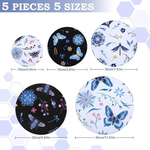 5Pcs Reusable Beeswax Elastic Bowl Covers for Bread Proofing and Food Cover - Image 2