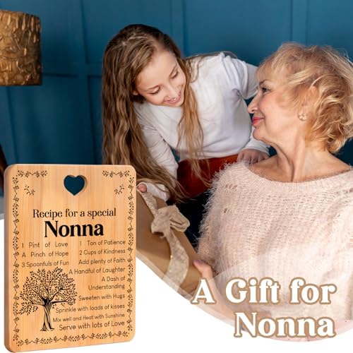 Nonna Gifts - "Recipe for a Special Nonna" Gifts for Nonna Cutting Board Set, Bamboo-Made Engraved Utensil Set Nonna Gifts for Grandma Cutting Board, Mothers Day Gifts for Nonna. - Image 2