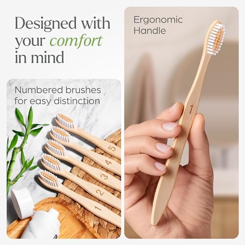 VIVAGO Bamboo Toothbrushes 50 Pack - Soft Bristles Toothbrushes for Adults - Image 5