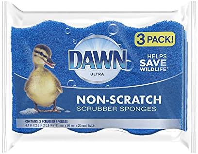Dawn Non-Scratch Kitchen Dish Sponges, Blue (Pack of 3) by Dawn