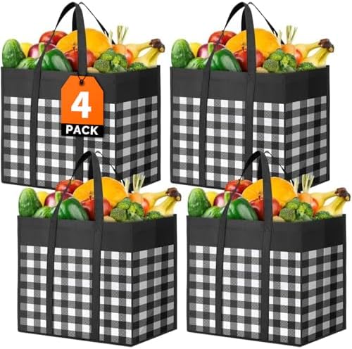 WOWBOX Reusable Grocery Bags, Foldable Reusable Shopping Tote Bags by WOWBOX