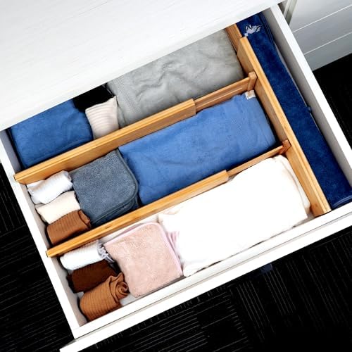 Utoplike Bamboo Drawer Dividers Large, 4" High Kitchen Drawers Organizer - Image 4
