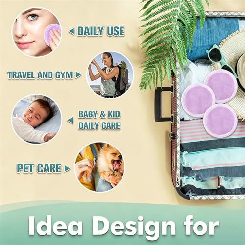 wegreeco 40 Pack Reusable Makeup Remover Pads, Washable Reusable Cotton Rounds Pads for Face, Makeup Remover Cloths for All Skin - (Light Purple) - Image 6