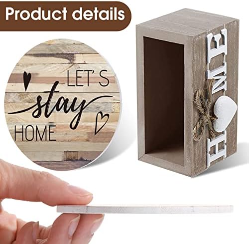 Queekay House Warming Gifts New Home Farmhouse Coasters Set of 6, Mixed - Image 3