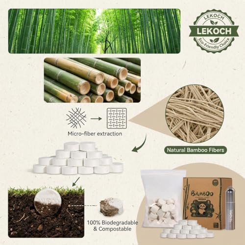 LEKOCH Bamboo Compressed Towel Tablets with Metal Cases, 100 Count - Image 4