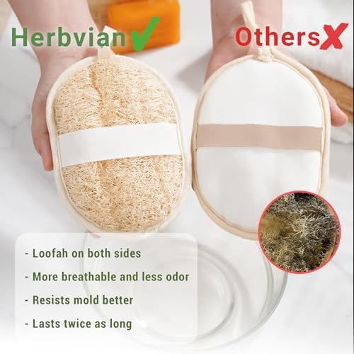 Natural Loofah Exfoliating Body Scrubber Pads for Bath and Shower - Image 4
