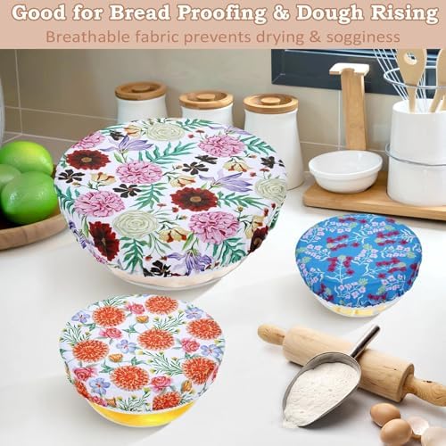 5Pcs Reusable Beeswax Elastic Bowl Covers for Bread Proofing and Food Cover - Image 4