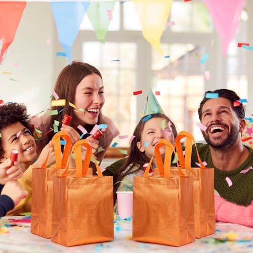 Eccliy 80 Pcs Reusable Gift Bags, Medium, Orange - Image 2